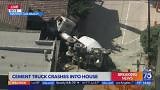 Cement truck crashes into house in Manhattan Beach