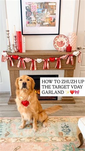 Shelby Parks on Instagram: "Wait until you see how cute !!!! The new Target Valentines garland is SO cute But the space in between was making it look a little stale & premade So 💡life-hack💡 grab a pack of these cute heart vase fillers and fill in the gaps! They’re so chic & you can use the rest for other projects! (I’m sure you’re going to see them a lot on my page lol) *Comment ZHUZH for the garland, hearts & the rest of my Valentine’s mantle decor sent to your inbox 💌 • • • #lifehack #targe