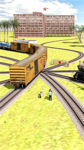 Kereta Api Panjang Melintasi Rel Persilangan Dan Persusulan #train #automobile #indianrailways