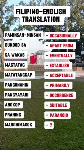 Filipino to English: Learn Key Vocabulary Easily