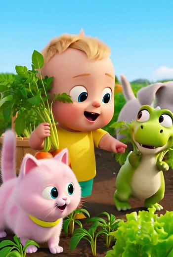Bibi, Dino, Pinky, Gray -VEGETABLE FARM WORLD | Funny Video For Kids | Kidsdreamland #funnyvideos #videoforkids #cute #cartoon #kidsdreamland