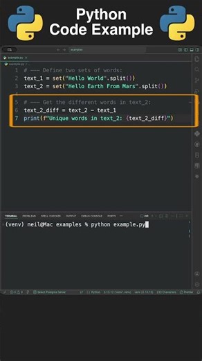 Find Words That Are In One Set But Not The Other Using Python