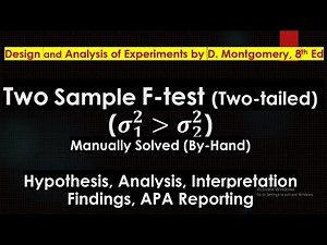 F test for equality of variances | Hypothesis for equality of two variances | Test for variances