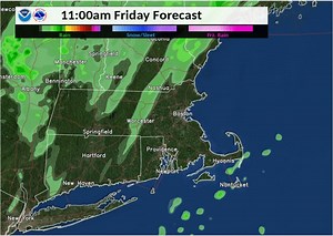 1K views · 21 reactions | Some light showers over western MA are forecast to progress eastward throughout the day. This model radar reflectivity forecast provides a reference for timing/location of showers today. | US National Weather Service Boston MA | Facebook