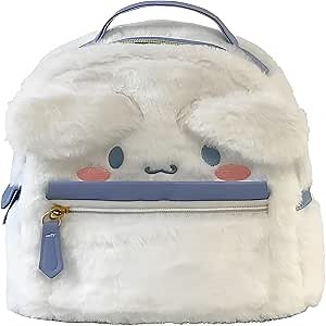 Cute Backpack, Fluffy Backpack, Lovely Schoolbag Kawaii Girl Backpack (white)