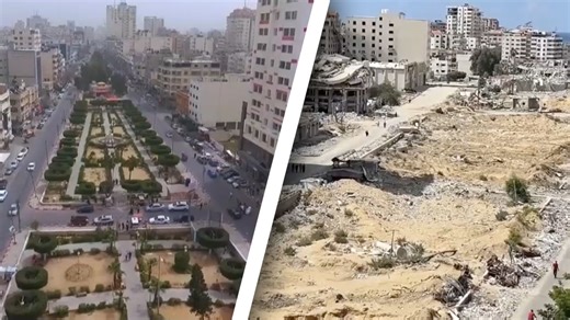 Vorher-Nachher-Bilder zeigen Ausmaß der Zerstörung in Gaza