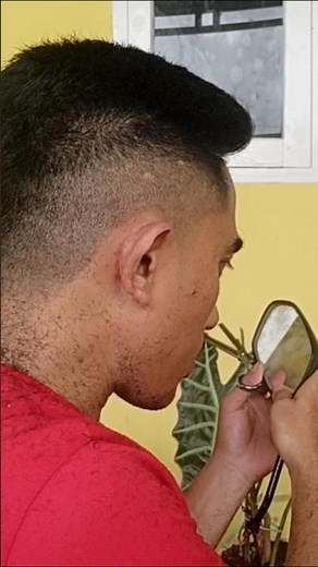 How to shave the back of your own hair using a front and back mirror #shorts #selfhaircut #haircut