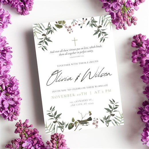 Editable Christian Wedding Invitation Template: Catholic Wedding Invite (digital Download) - Etsy