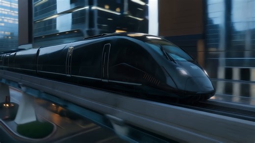 Futuristic, Train, Seamless Loop. Free Stock Video
