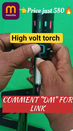 HIGH VOLT TORCH🔥Powerful Rechargeable Torch Review!Full Test & Honest Review🔦#wishlink#meesho#shorts