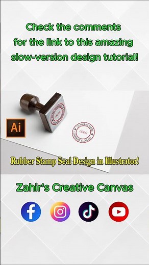 Create a Vintage Rubber Stamp in Illustrator! #shorts