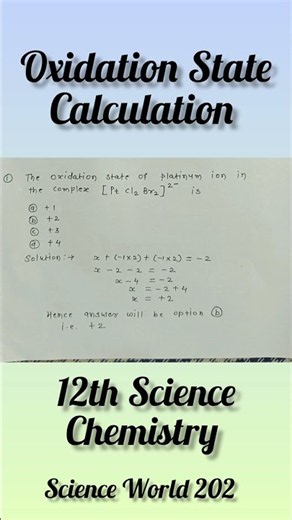 Oxidation State Calculation #chemistry #shortfeed