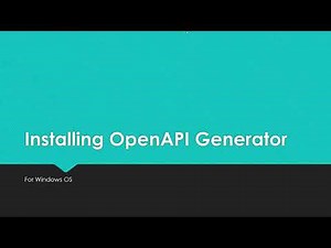 Installing OpenAPI Generator for Windows