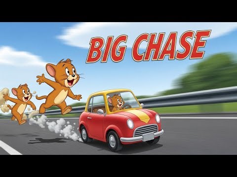 The Big Chase Begins – Jerry in a Tiny Car! 🚗🔥
