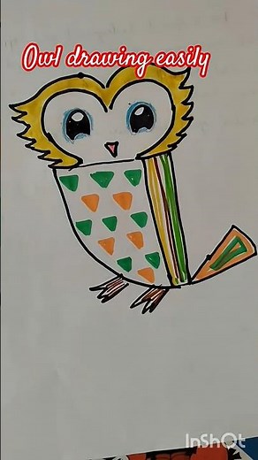 How to draw an owl in easy steps #stepbystep #drawing #arttutorial subscribe #viral#Shorts#HowToDraw