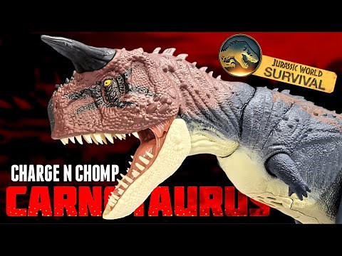 Mattel Jurassic World Survival Charge N Chomp Carnotaurus Review!!!
