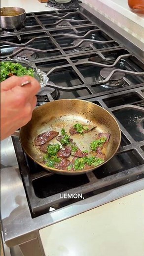 Beef heart with chimichurri #beefheart #cooking #alexguarnaschelli #yummy #easy