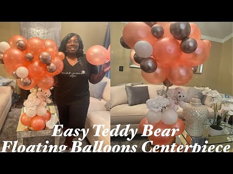 Balloon centerpiece for Baby Shower -{Teddy Bear Simple and Easy}