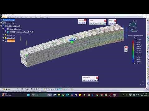 Static Stress Analysis of Square Bar in CATIA V5 Finite Element Simulation Tutorial