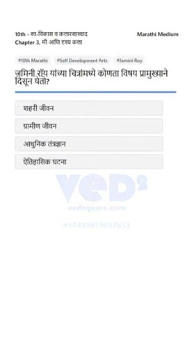 10th Marathi Self Development Arts Jamini Roy Paintings