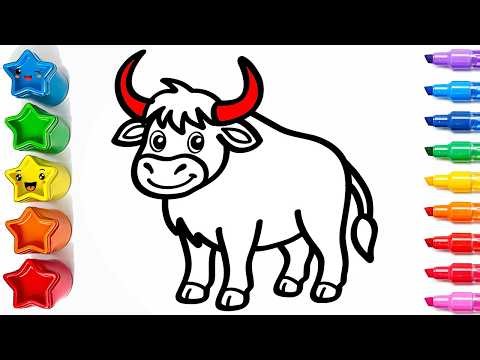 How to Draw a Cute Buffalo | Drawing and Coloring a Cute Buffalo | Easy Step by Step Tutorial #16