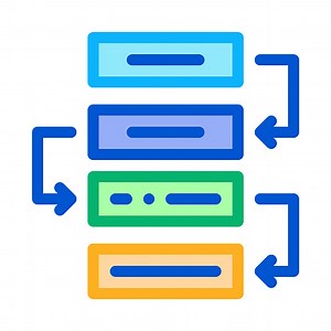 Process Plan Icon Vector. Outline Process Plan Sign. Color Isolated...