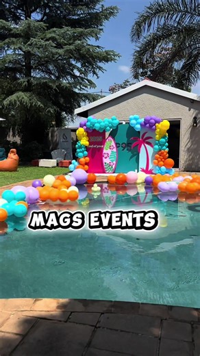 End of year pool party celebration styled by mags events #MagsEvents #fyp #poolparty #december #partyplanner #PartyPlannerSA