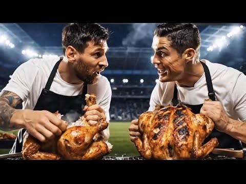 🔥 Messi vs Ronaldo Grill Chicken Challenge 🍗⚽