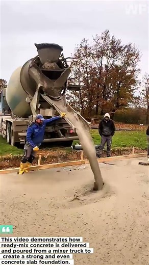 Ready-Mix Concrete Pouring | Fast Slab Casting with Mixer Truck