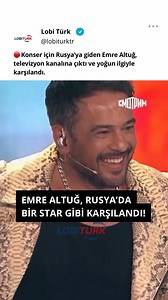 2.1M views · 10K reactions | Emre Altuğ, Rusya’da konser vermek için gittiği ziyarette bir televizyon programına katıldı ve Rus bir şarkıcıyla birlikte şarkı seslendirdi. #keşfet #emrealtuğ | Lobi Türk | Facebook