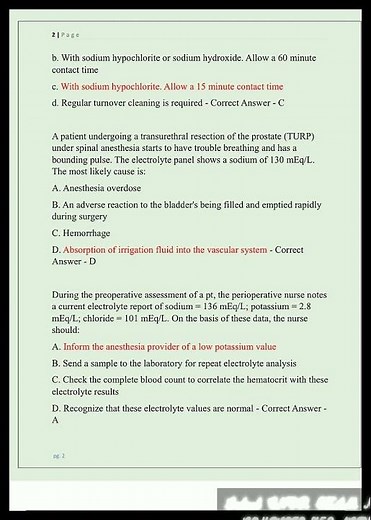 Latest CNOR EXAM NEWEST TEST BANK COMPLETE 750 ACTUAL EXAM QUESTIONS AND CORRECT DETAILED ANSWERS VE