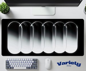 Minimal Liquid Glass Deskmat | Black and White Mouse Pad | Gaming Desk Mat | Neoprene Mousepad | Office Desk Accessory | Modern Desk Gift - Etsy