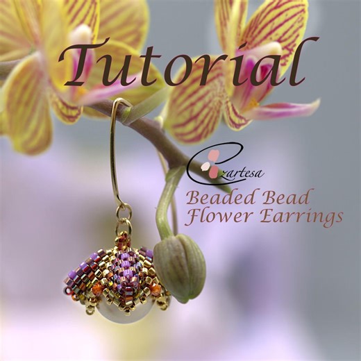 Beaded Bead Pearl Flower Dangle Earrings Tutorial, Seed Bead Pattern by Ezartesa - Etsy
