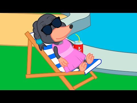 Benny Mole and Friends - Sunbathing By The Pool Cartoon for Kids