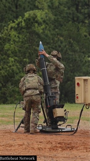 Firing a 120-mm mortar system #battlefield #military