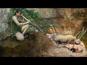 Catching Piglets - Luring Mother Wild Boar into Trap/ Hunting Wild Boar and the Ending..., Part 8