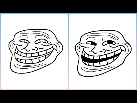 How to draw Troll face | Easy step-by-step drawing | Little Champs Art