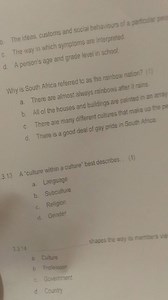 Why is South Africa referred to as the rainbow nation?a. Ther... | Filo