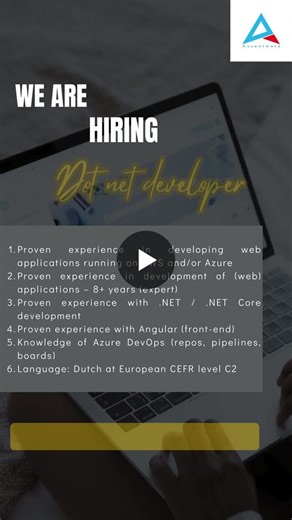 #hiring #seniordeveloper #dotnet #dotnetcore #angular #azure #aws #eventsourcing #cqrs #openlayers #gis #sqlserver #azuredevops #apis #techlead #agile #publicsector #energy #belgiumjobs #itjobsbelgium | Ascentware