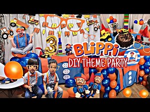 HOW TO DECORATE SIMPLE BLIPPI BIRTHDAY PARTY SET UP AT HOME BLIPPI THEME PARTY | YUHKI BIRTHDAY