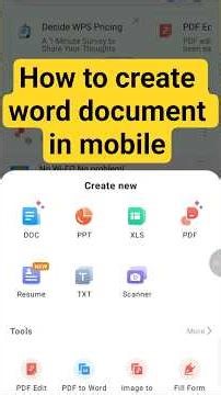 How to create word document in mobile #shortsfeed #word