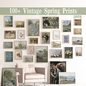 Vintage Spring Prints | Easter Gallery Wall Set | French Country Decor | Spring Gallery Wall Prints | Farmhouse Cottagecore Printables Art - Etsy