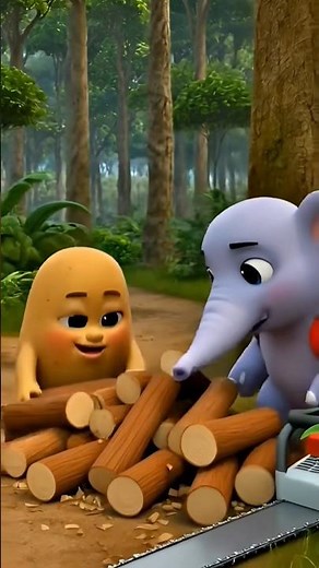 आलू कचालू और हाथी: जंगल में लकड़ी काटने का रोमांच | Aloo Kachalu Beta 3D Hindi Story