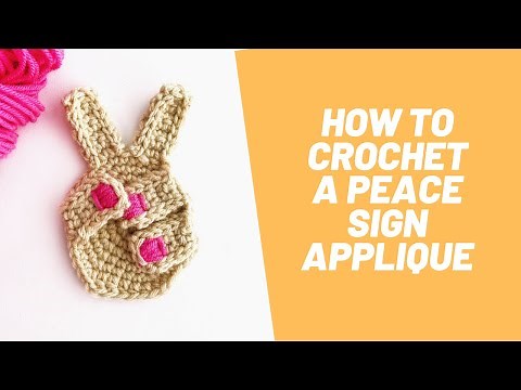 How to Crochet A Peace Sign Applique Full Tutorial
