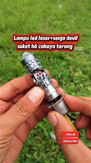 LED laser lamp + devil dusk socket h6 #lampuled #laser #shorts