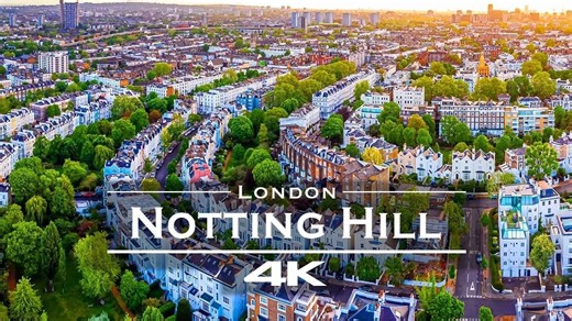 【4K航拍】英国伦敦 诺丁山 Notting Hill, London 🇬🇧