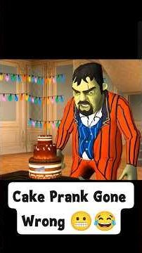 Cake Prank Gone Wrong on Mr. Grumpy Uncle 😬😂 #gameplay #funnygaming