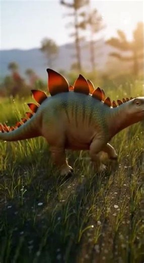 Baby Stegosaurus Walking Through Tall Grass #Stegosaurus