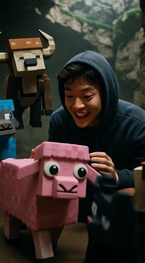 Real Life Minecraft Mob Encounter! 😱 Pig, Wolf & Cow Surprise!