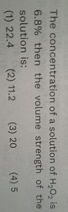 The concentration of a solution of \mathrm { H } _ { 2 } \mathr... | Filo
